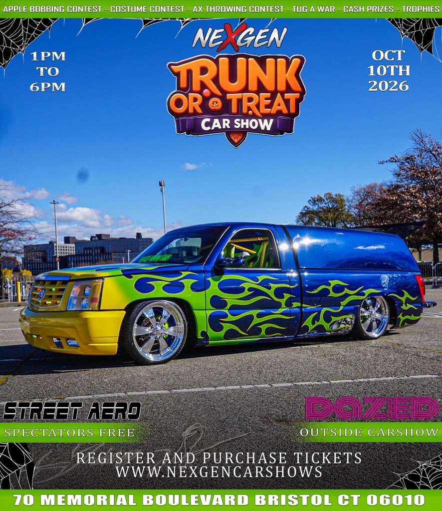 Nexgen trunk or treat Car Show CT October 10th 2026